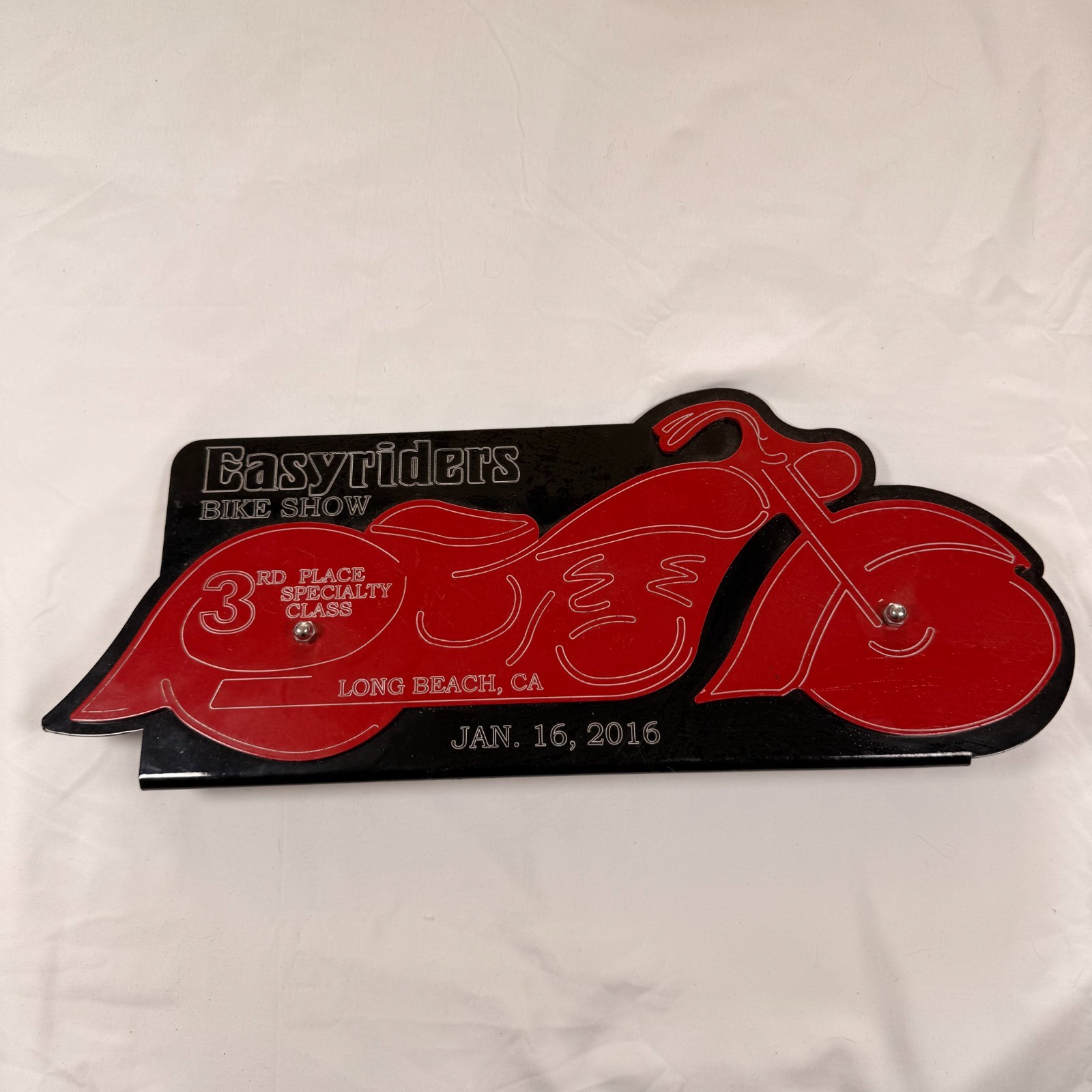 Rare 2016 Easyriders Bike Show 3rd Place Award Plaque – Long Beach, CA