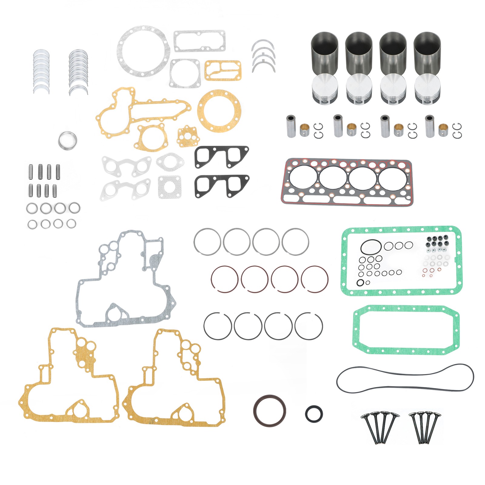 Engine Rebuild Kit, Major Overhaul For Kubota Bobcat V1702 V1702B 743 733