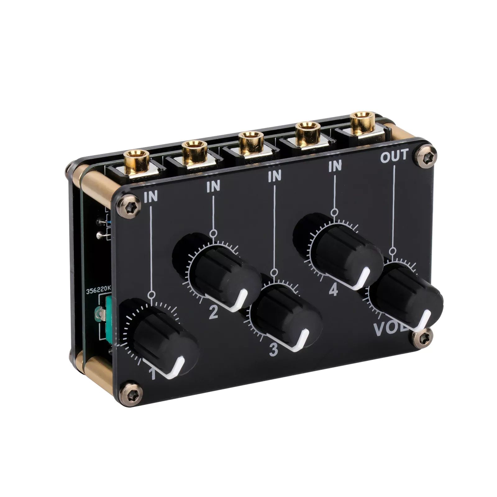 4 Channel 3.5mm Portable Stereo Audio Mixer With Multi-Device Compatibility