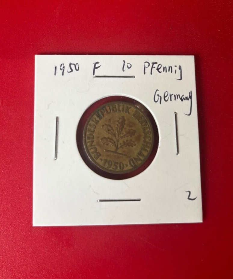 1950 F 10 PFENNIG GERMANY COIN - NICE WORLD COIN !!!