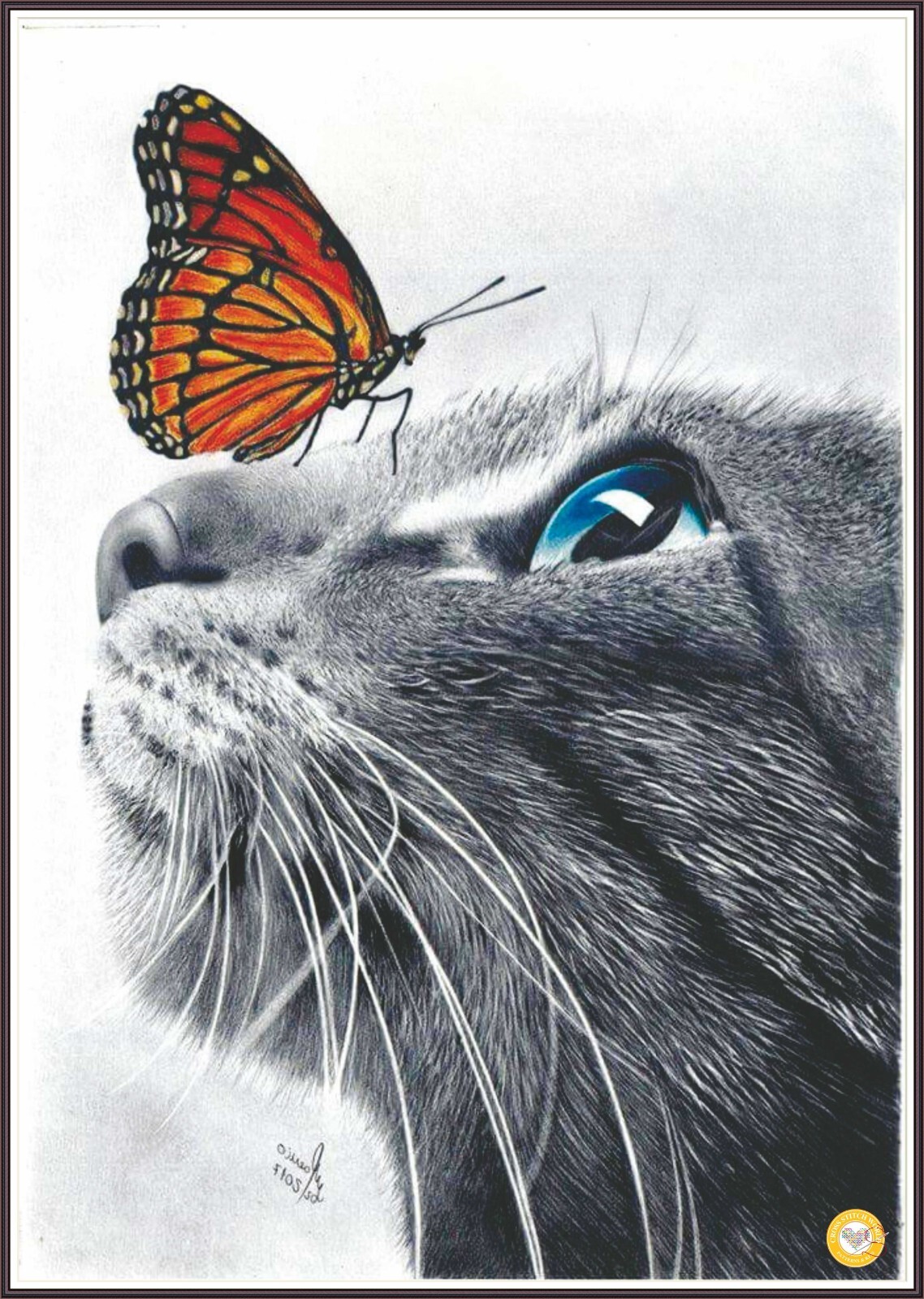 Butterfly Kiss 507 Chart Counted Cross Stitch Pattern DMC
