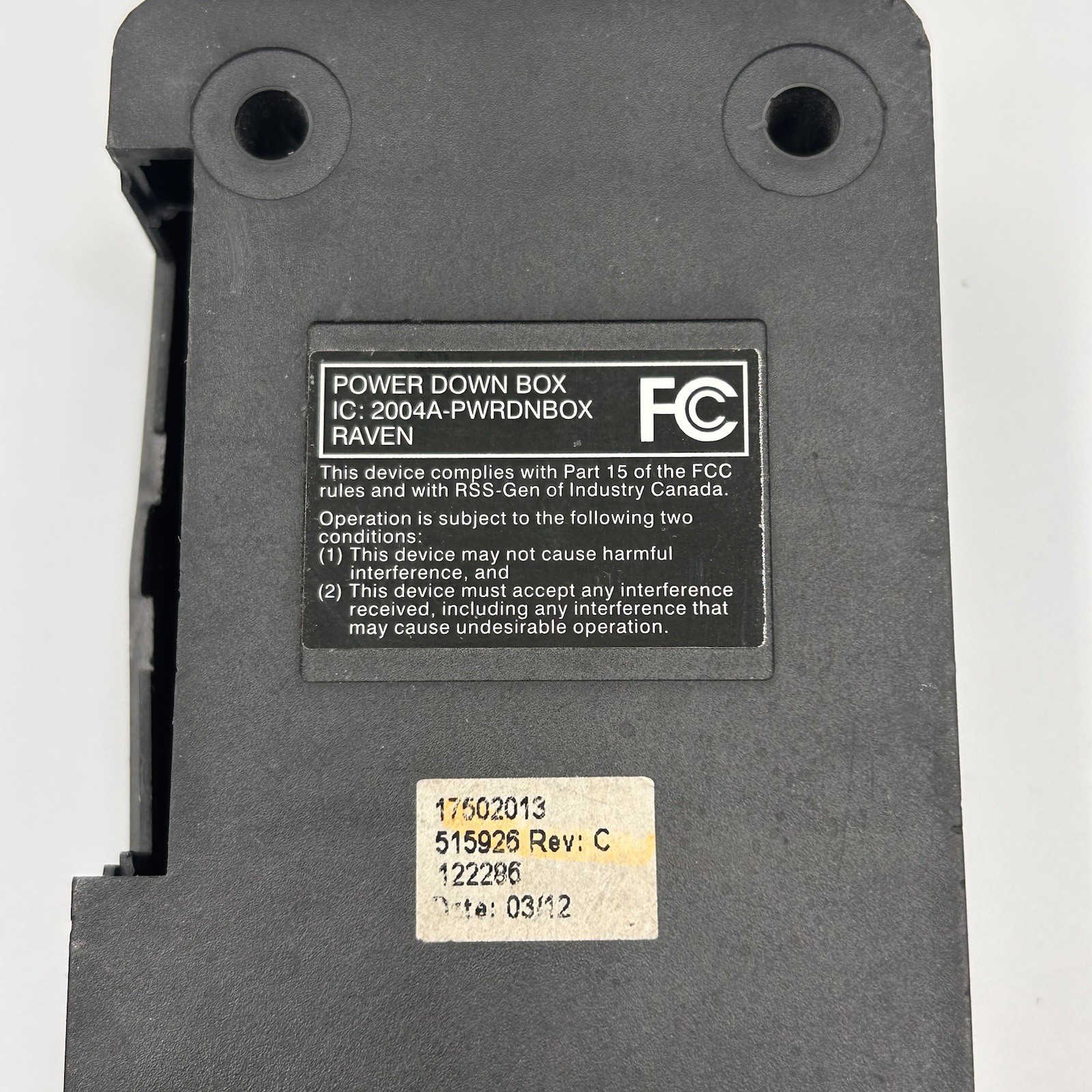 2004A-PWRDNBOX Power Down Box Raven for Adjustable Beds
