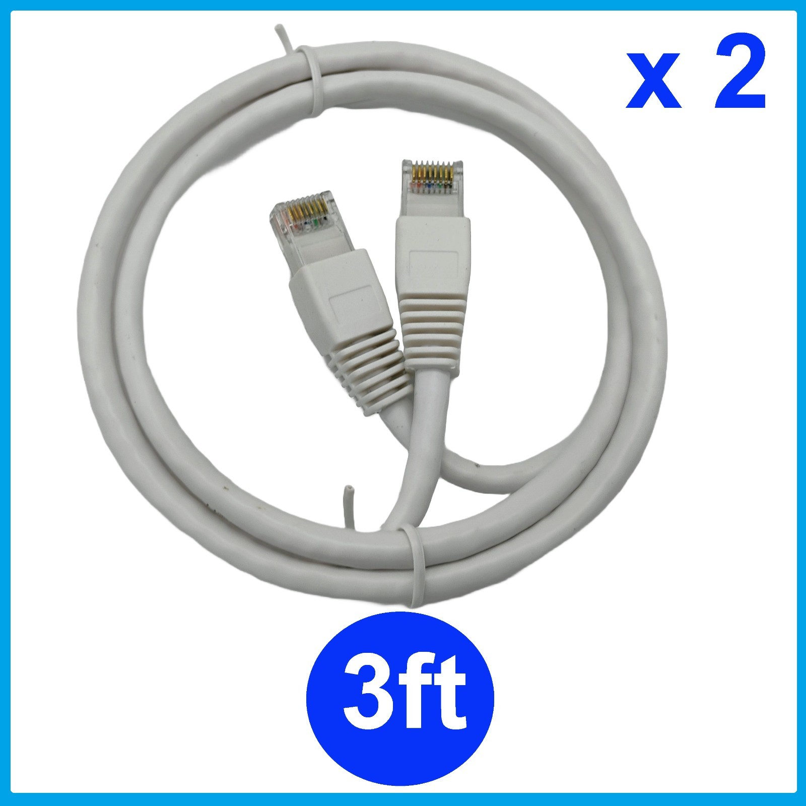 2 PCS Cat6 Cable Ethernet Patch Cord Internet Cable UTP Wire New