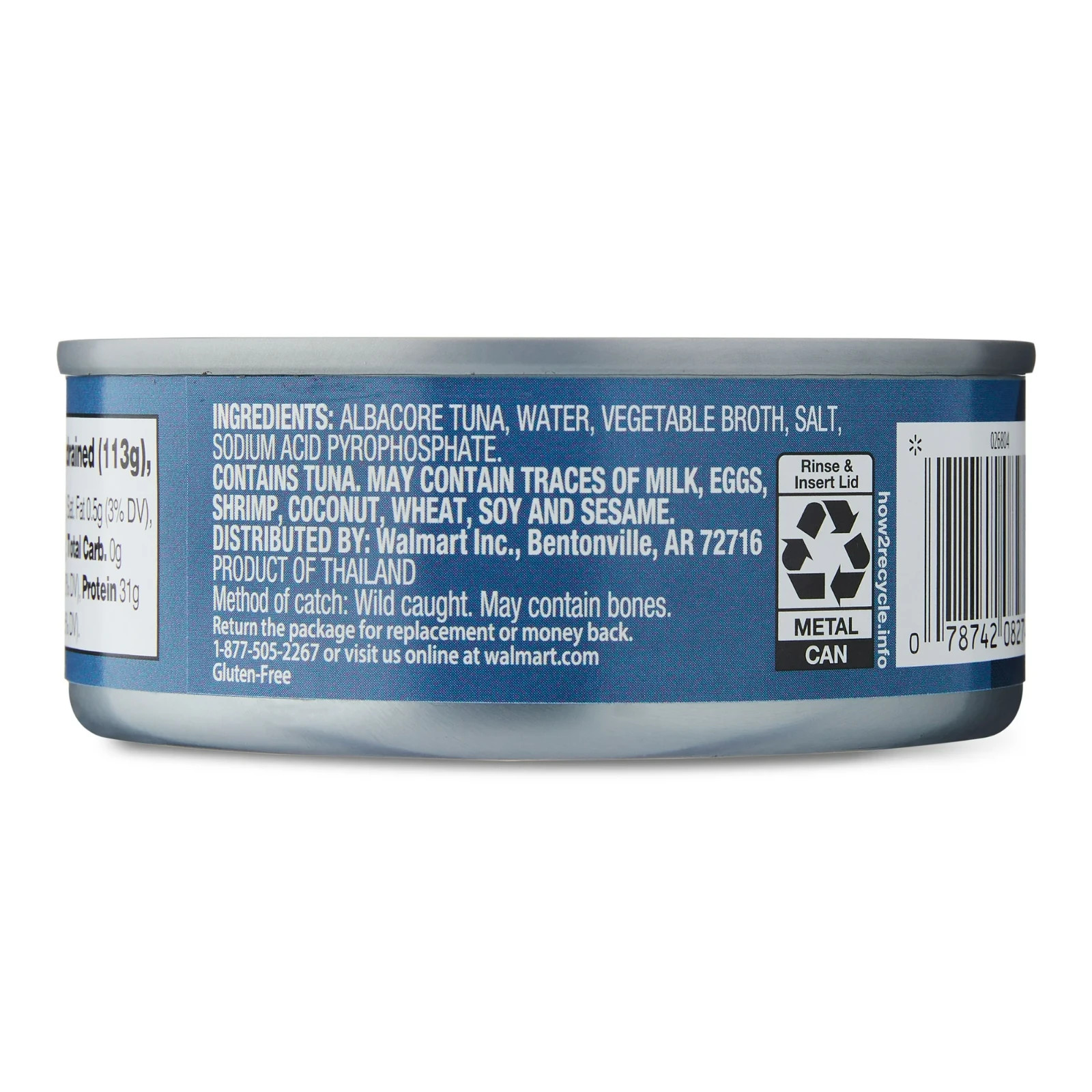 (24 pack) Great Value Solid White Albacore Tuna in Water, 5 oz