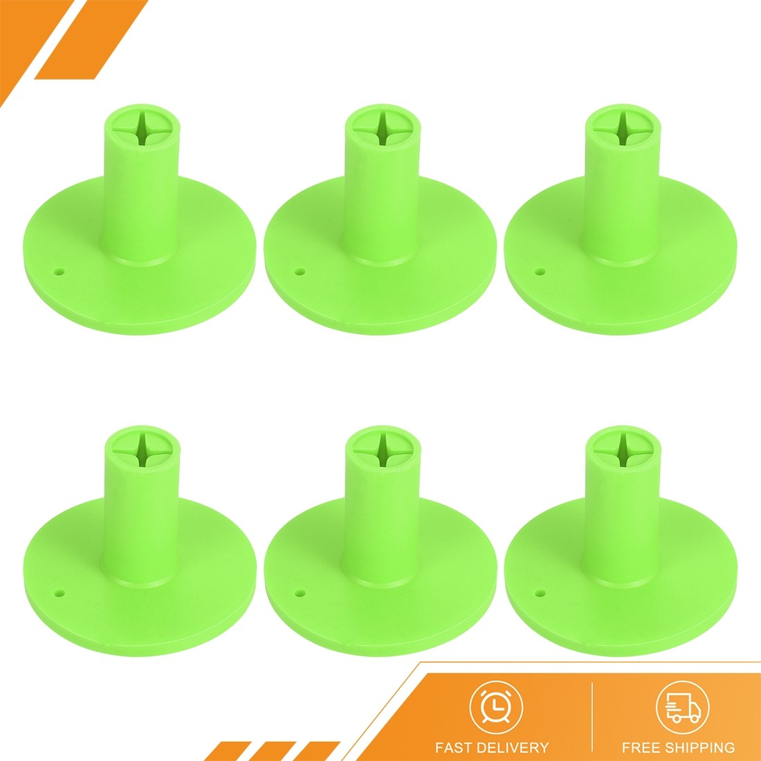 6pcs - Rubber Golf Tee 1.4" Golf Tees Training Driving Range Tee Green