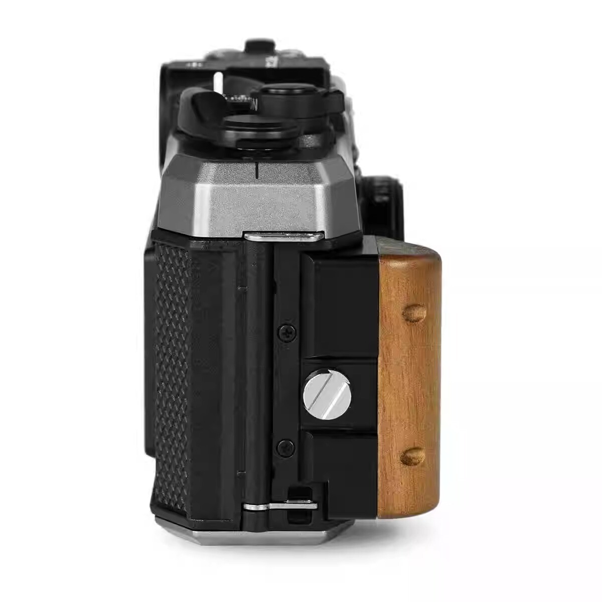 Handcrafted wooden camera grip for Pentax 17, camera handle