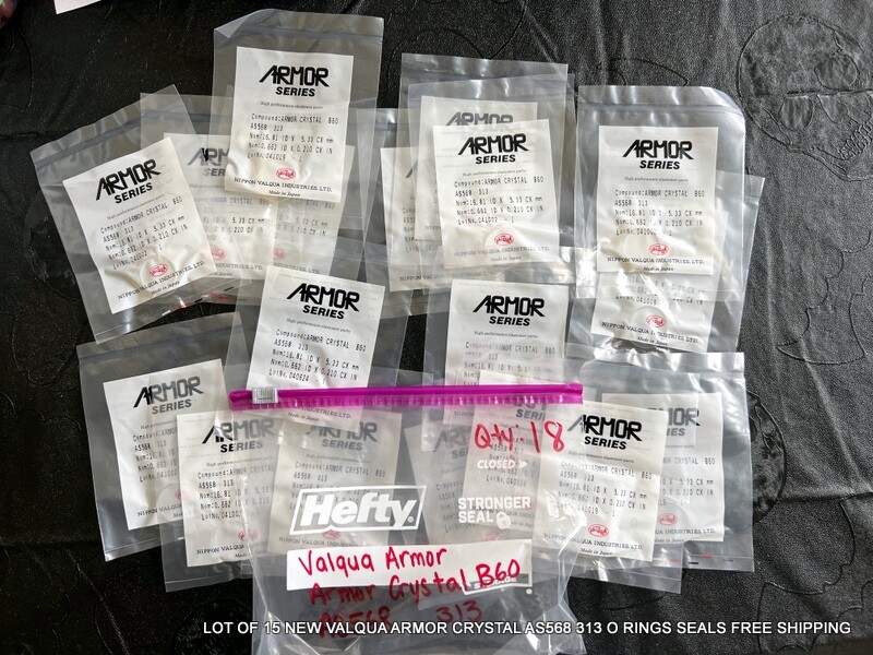 LOT OF 18 NEW VALQUA ARMOR CRYSTAL B60 AS568 313 O RINGS SEALS FREE SHIPPING