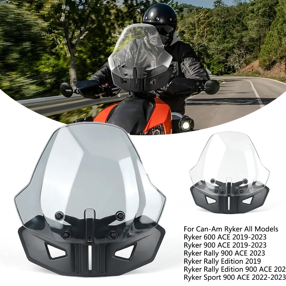 Sport Windshield Windscreen Adjustable For Can Am Ryker 600 900 Rally 2019-2023