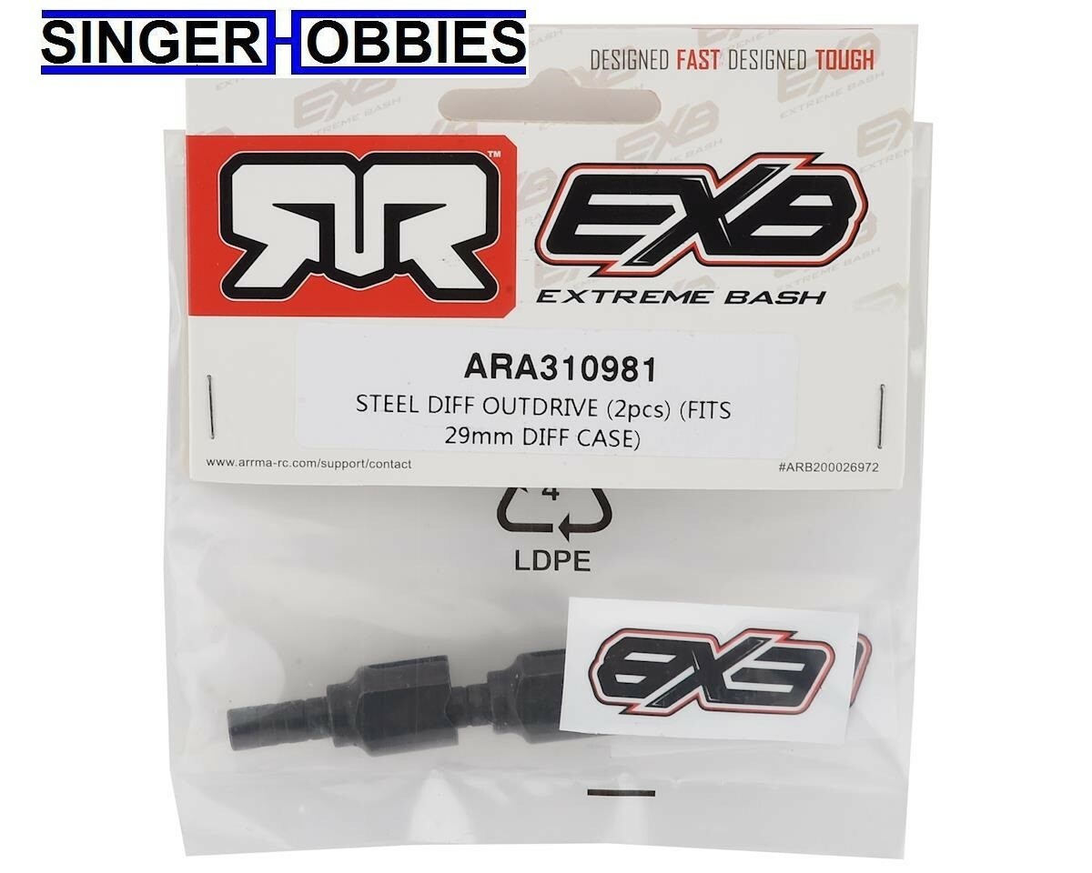 ARRMA ARA310981 Steel Diff Outdrive for 29mm Diff Case (2) 6S OUTCAST/KRATON HH