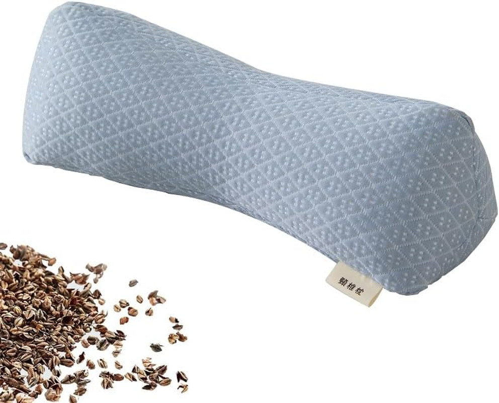 Buckwheat Pillow, Cooling Cervical Neck Support Pillow,Adjustable Bolster Buckwh