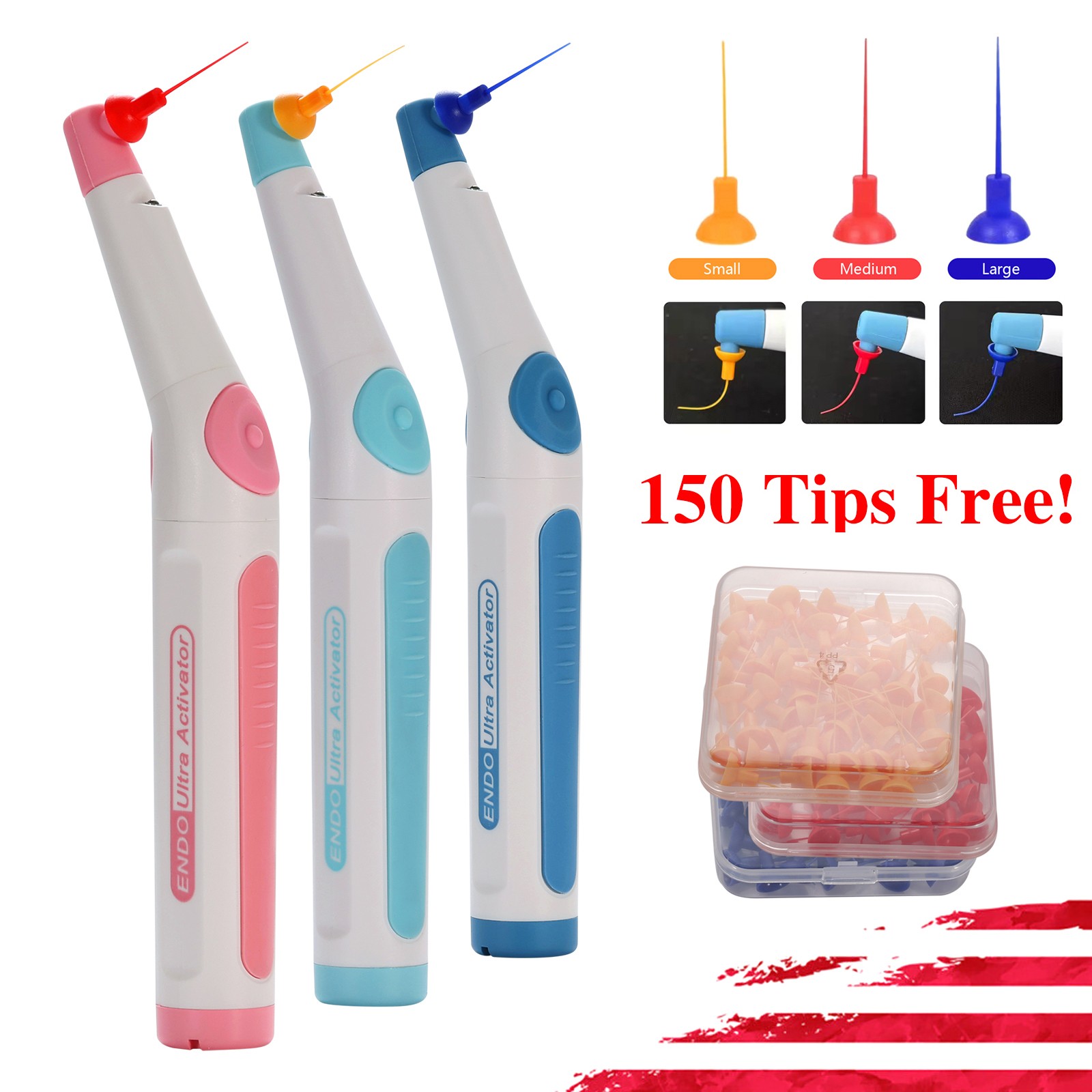 Dental LED Endo Activator Ultrasonic Endodontic Irrigator For Root Canal + Tips