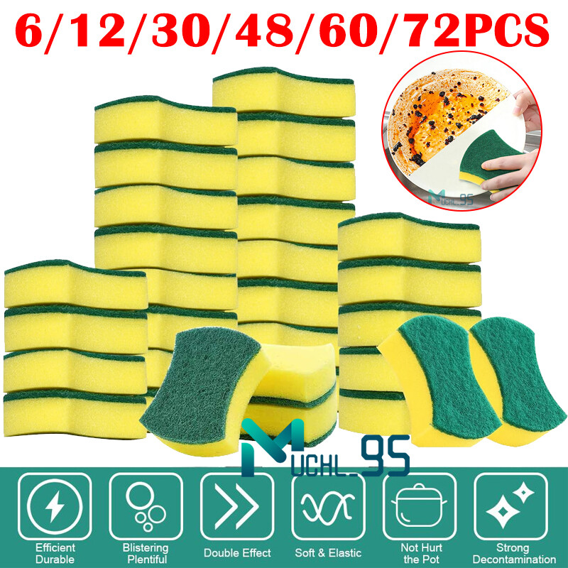Non-Scratch Soft Scrub Sponges Washing Dishes Cleaning Kitchen Dish Sponge Pads