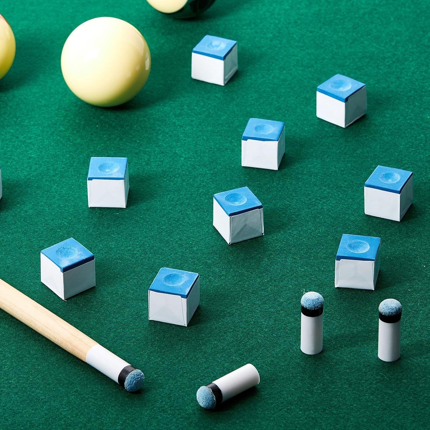 24 Pool Cue Chalks and Tips Replacement with Ferrules - Ideal for Tournaments