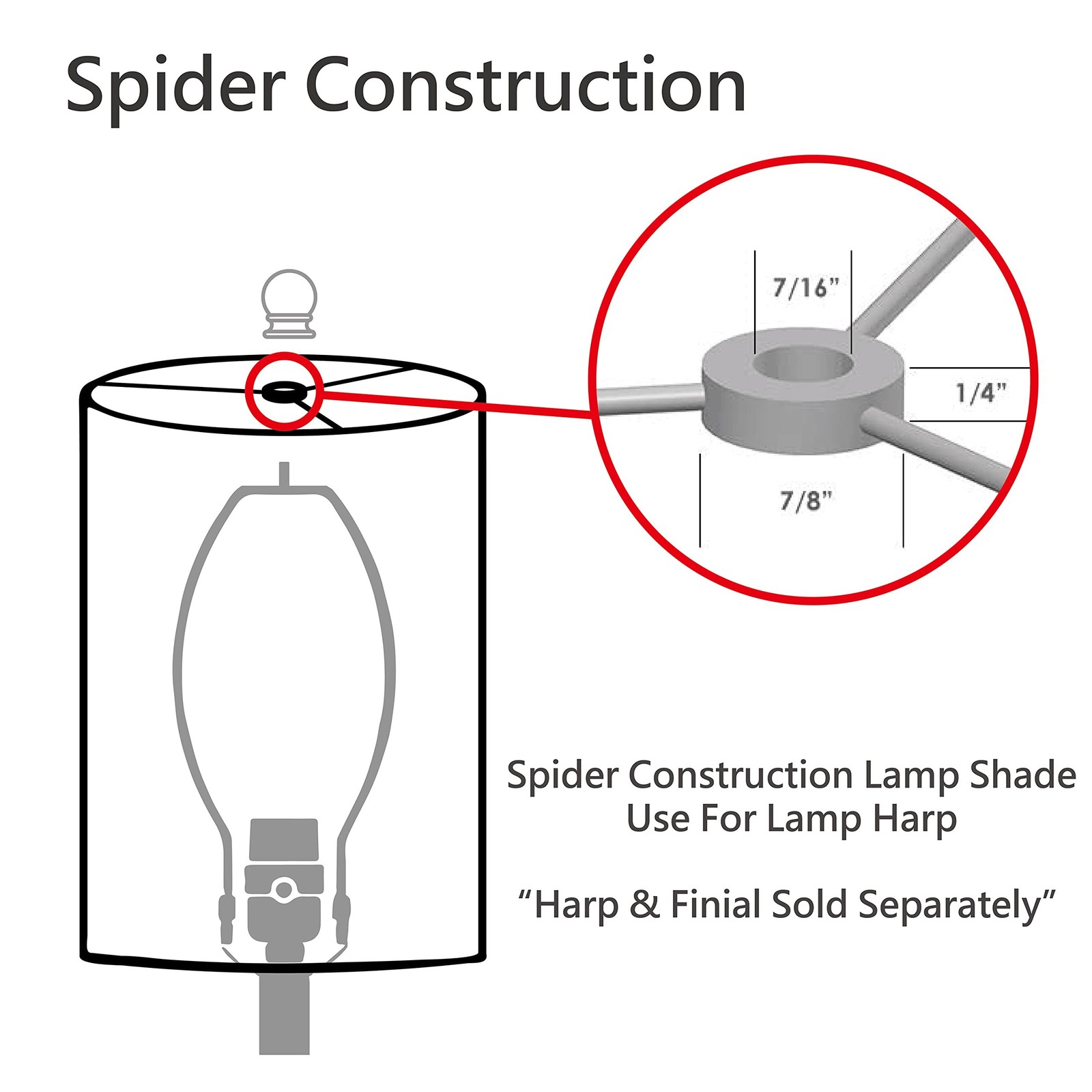 Aspen Creative 31012A Transitional Hardback Drum Shape Spider Construction La...