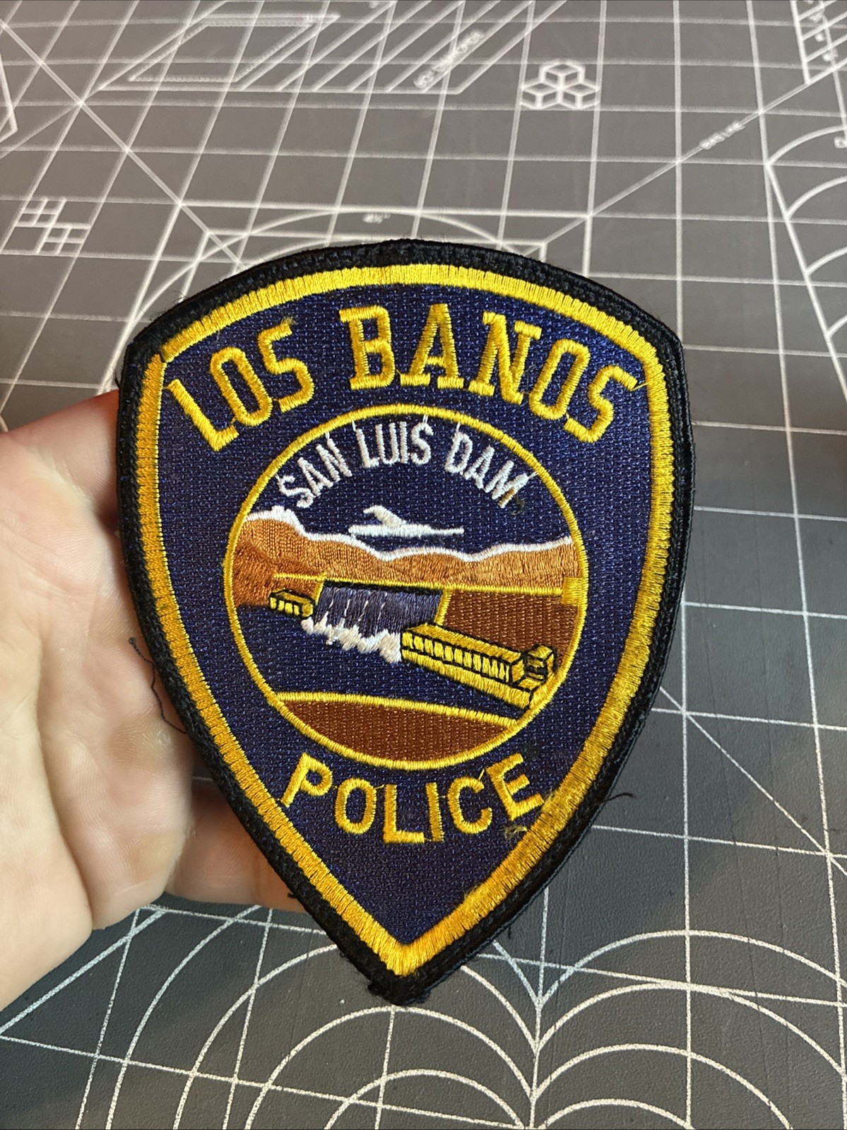 Vintage Los Banos Police San Luis Dam Patch Very Rare Item!!!
