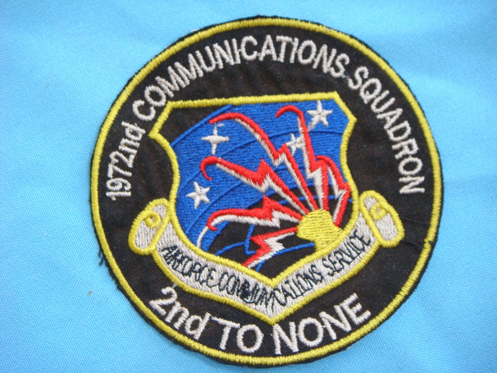 VIETNAM WAR PATCH, USAF 1972nd COMMUNICATIONS SQ " SECOND TO NONE "