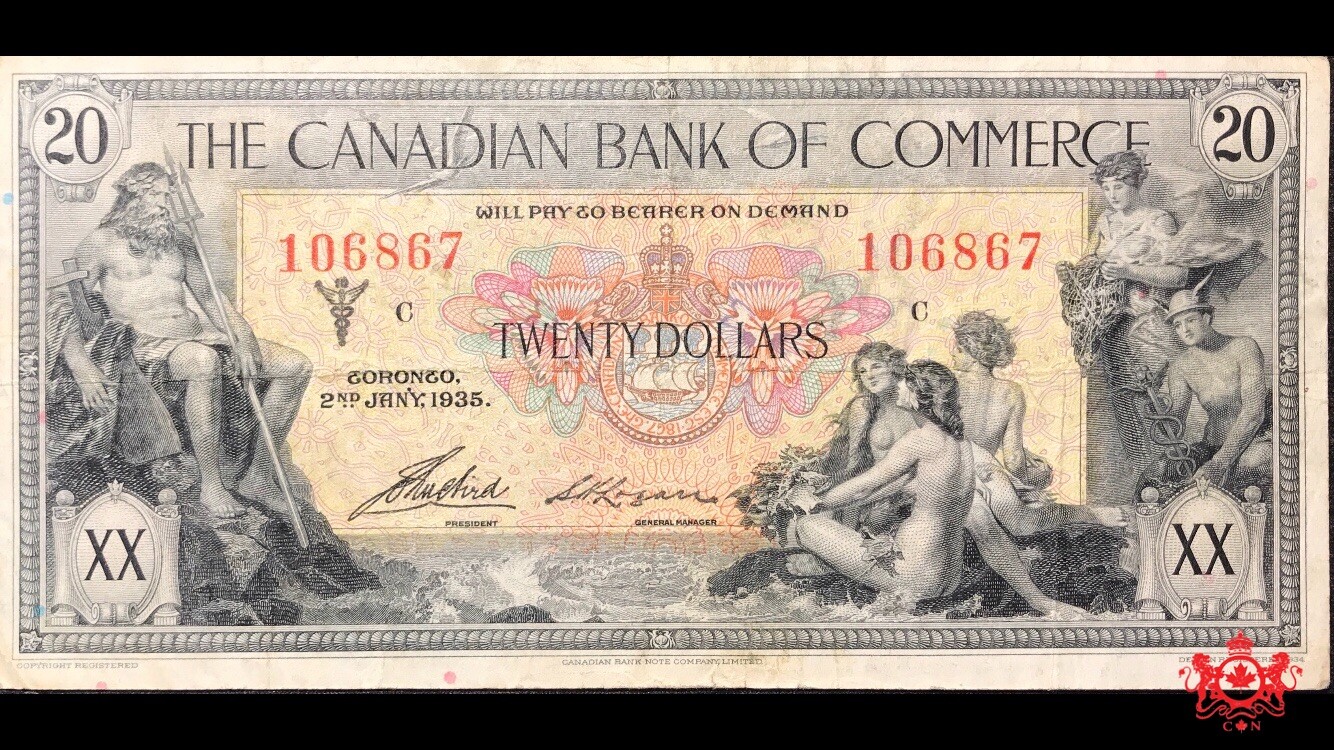 1935 Canadian Bank Of Commerce 20$ 106867  - VF -