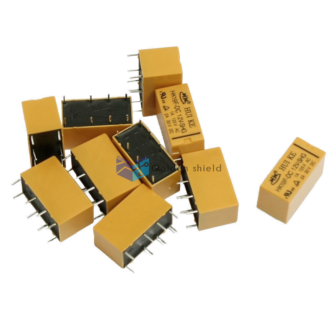 10 Pcs HK19F  DC 8 Pins PCB Power Relay 12V Coil 1A/125VAC 2A/30VDC✦Kd