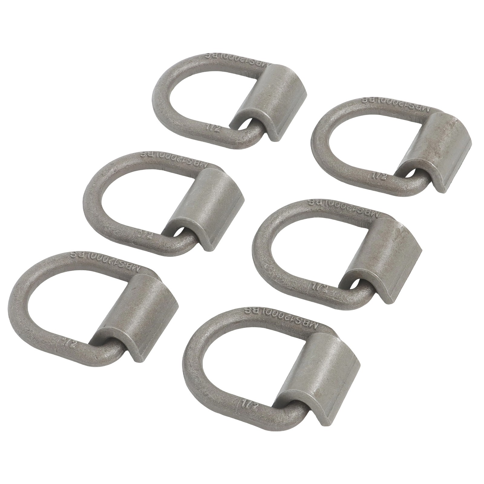 6 Pcs 1/2 Inch Heavy Duty Weld-On Forged D Ring Fracture Strength 12,000 Lbs