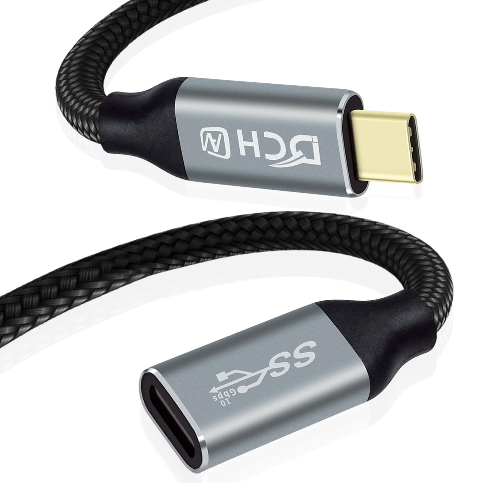 USB C Extension Cable 100W PD Fast Charging 4K Video Cord 10Gbps 3 FT