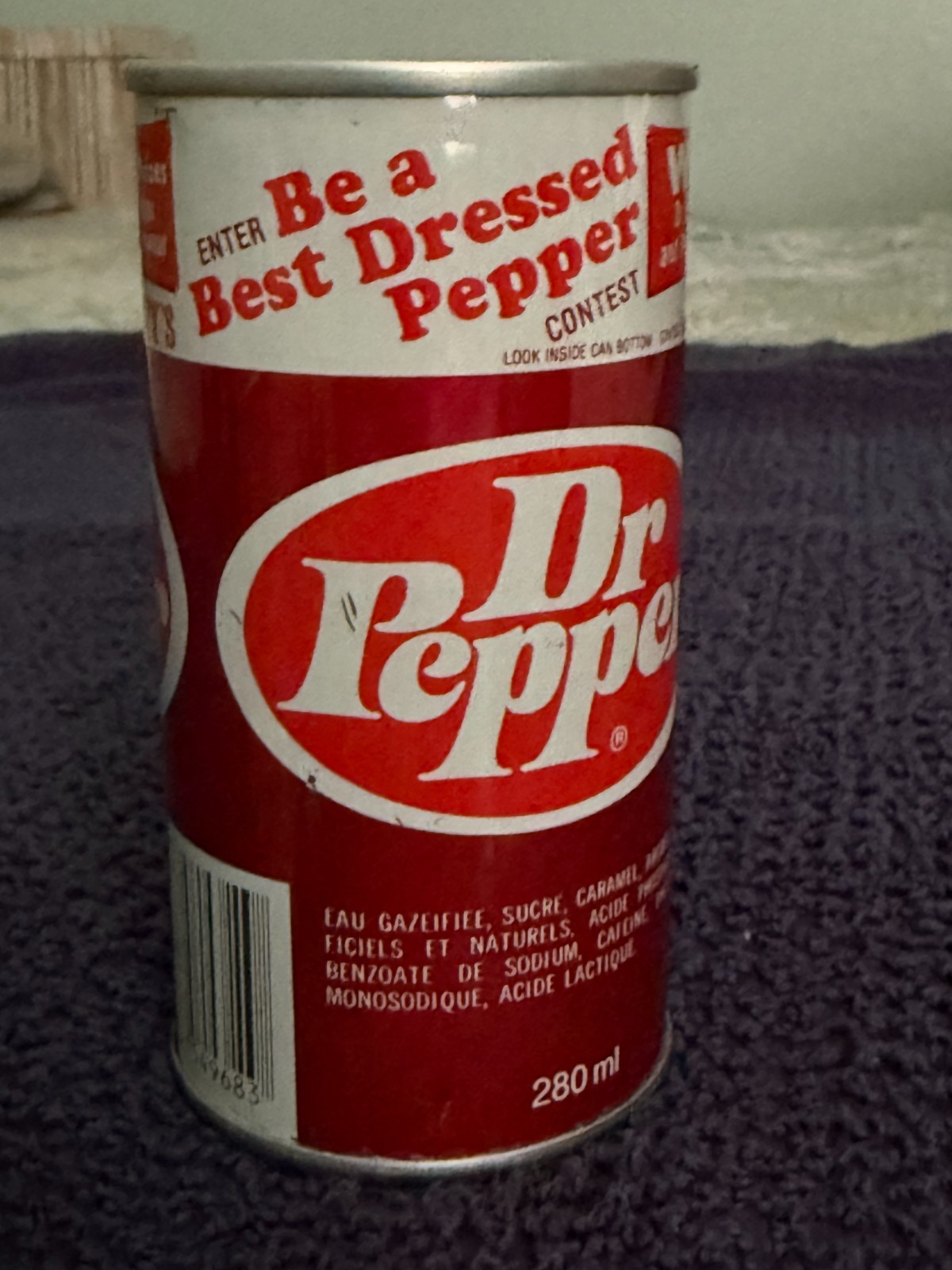 Rare VTG 1970"s DR Pepper TEST CAN First Button Top 280ml Canada Sample