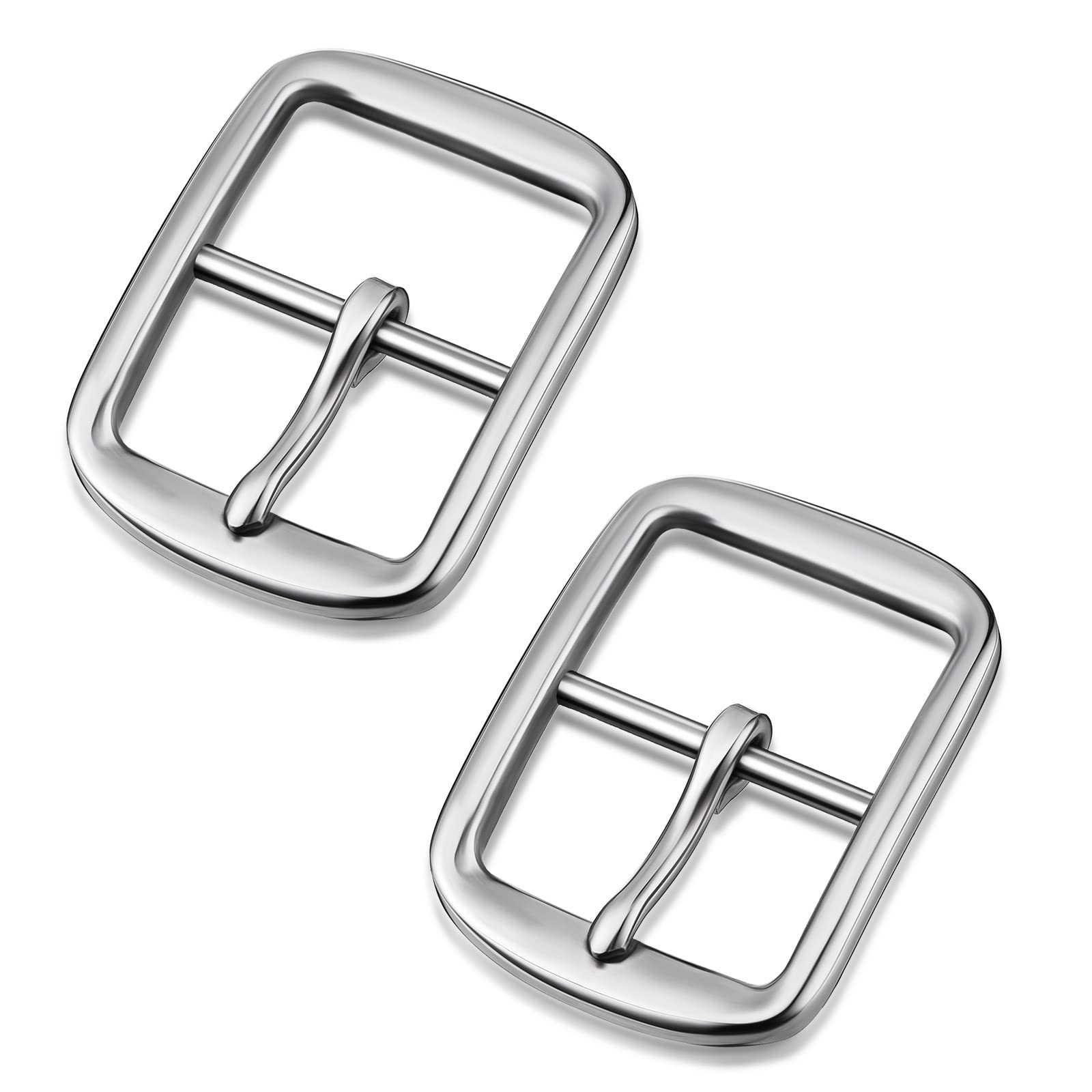 2 Pcs 1.5 Inch Buckles Stainless Steel Square Belt Buckles for Men Wide Heavy...