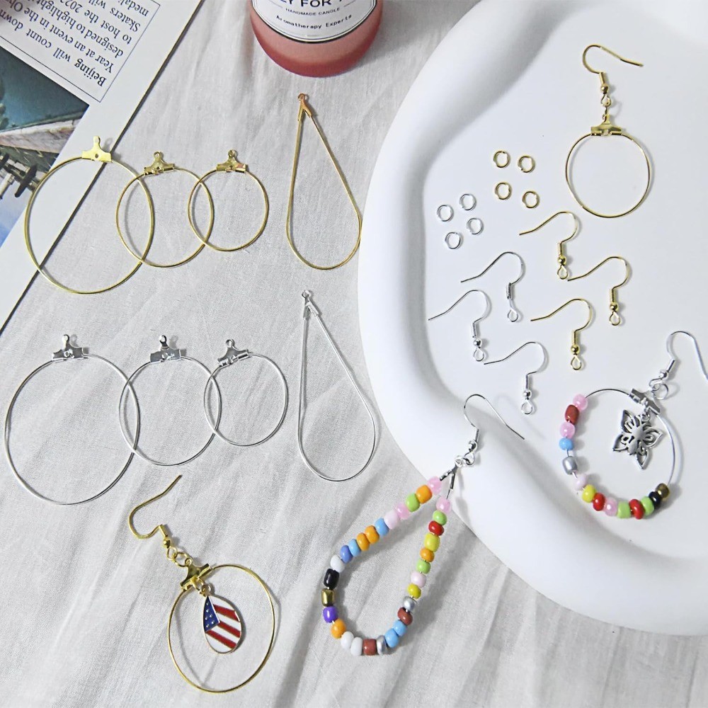 483Pcs Earring Making Kit with Beading Hoop Earring Finding Component