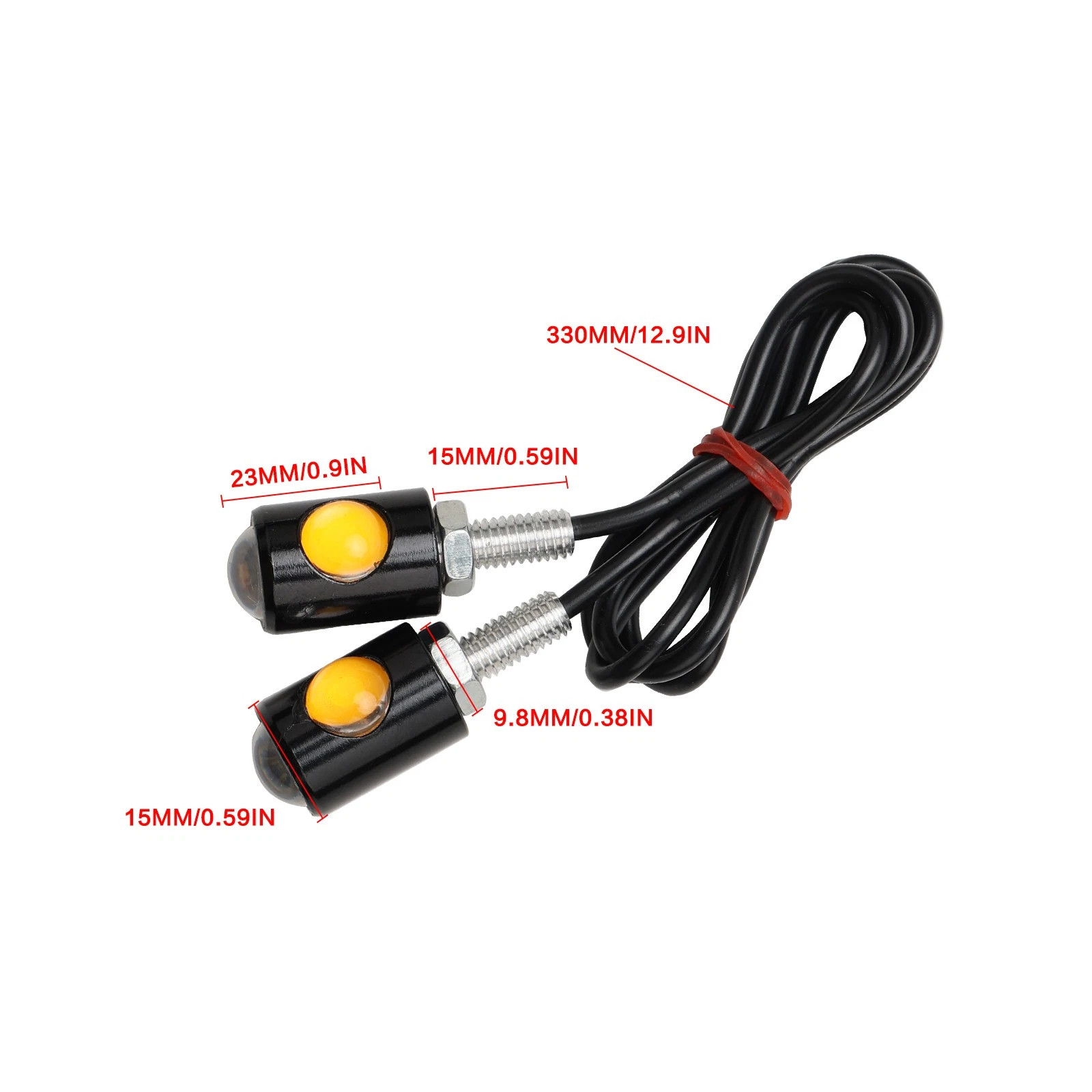 2X Mini LED Motorcycle Turn Signals Indicator Amber Blinker Light Universal Lamp