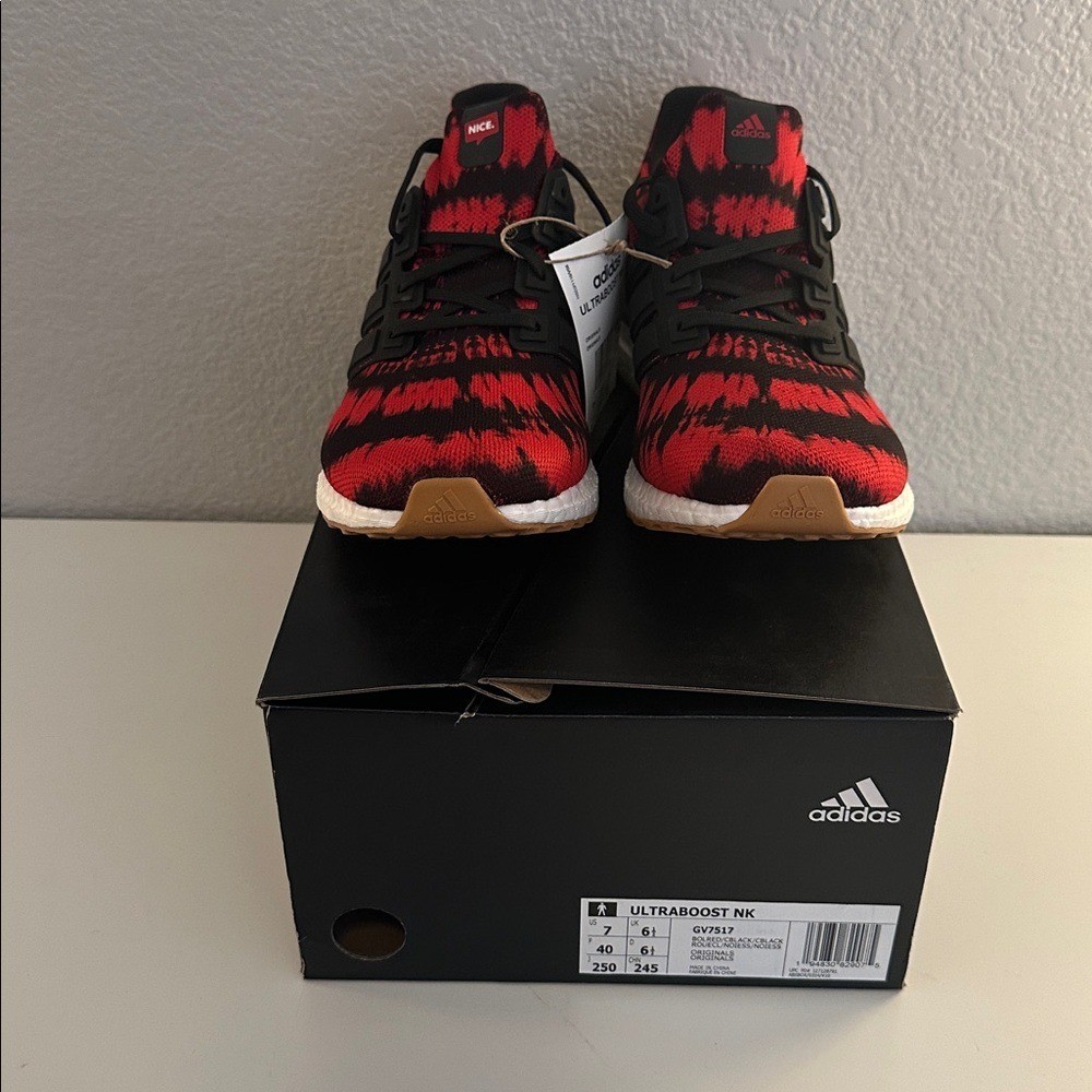 Adidas Ultra Boost x Nice Kicks Red Black Sneakers Men's US Size 7 New in Box!