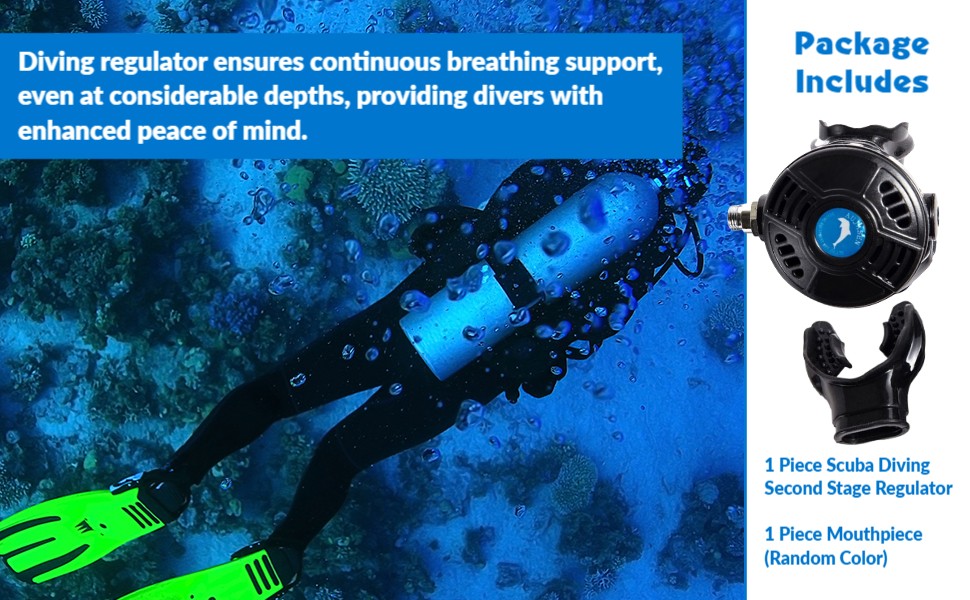 Sucba Diving Breathing Regulator - Snorkeling Adjustable Second Stage Regulator