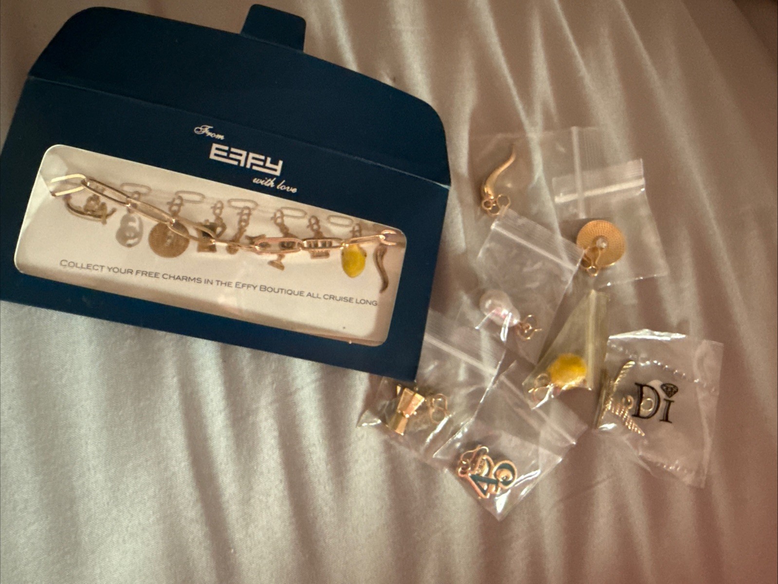 New EFFY MSC CRUISE Ship CHARM BRACELET 7 charms & chain bracelet Discontinued