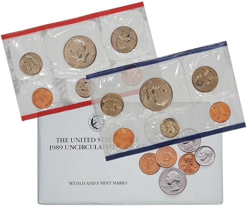 1989 U. S. Mint Coin Set with Envelope & COA *JE