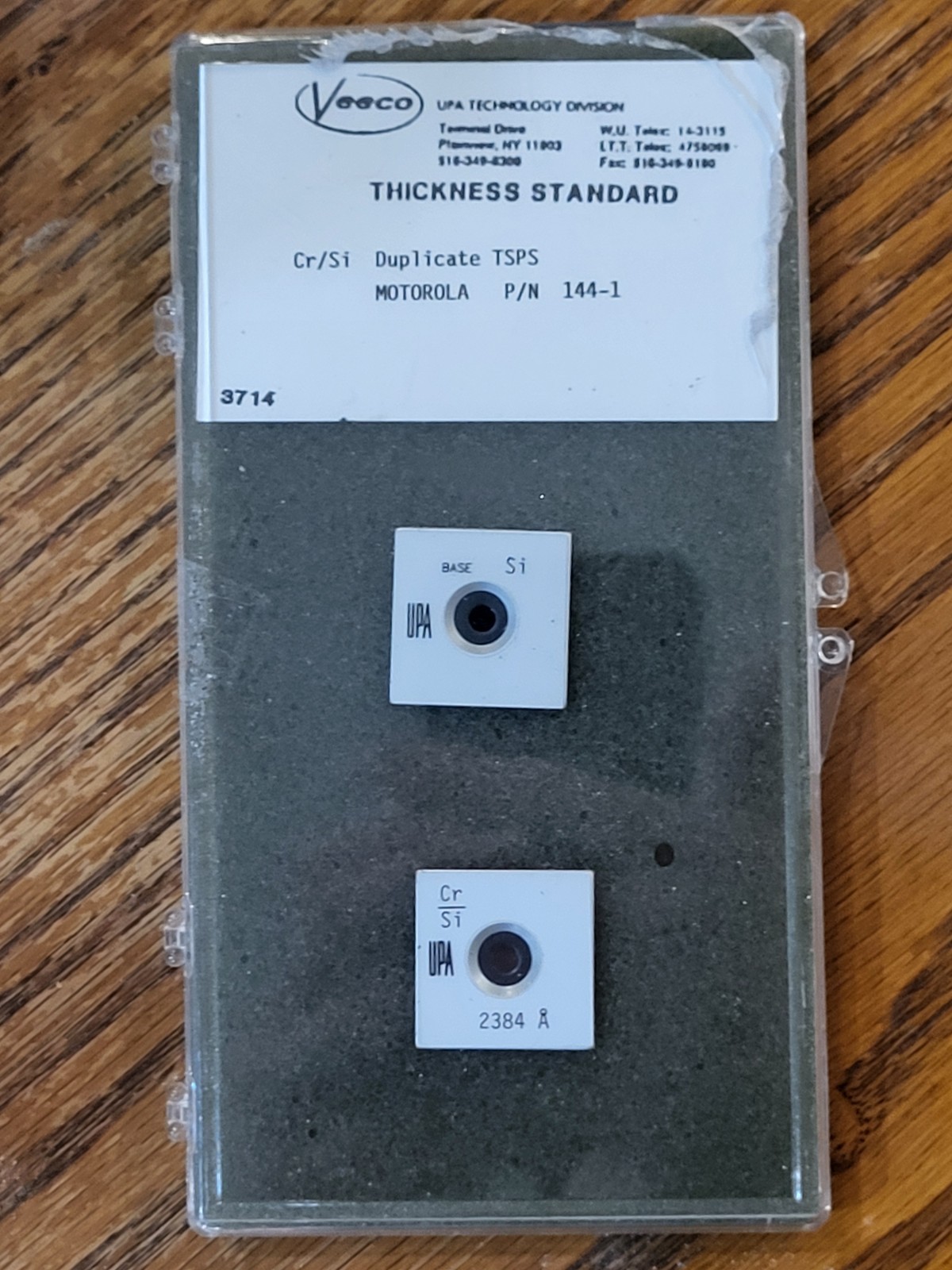 UPA Veeco Cr/Si Coating Thickness Calibration Standard Set w Disks.
