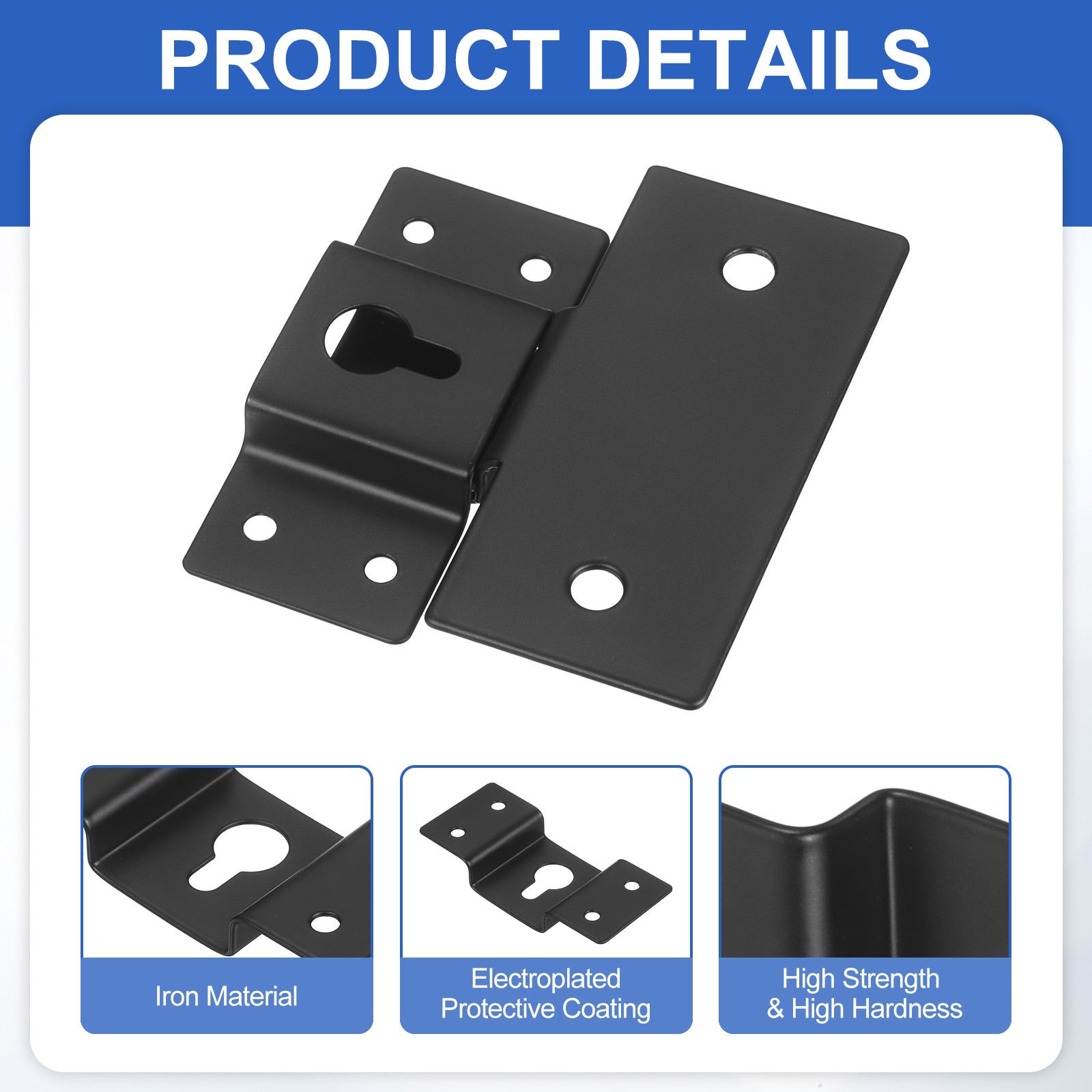 2Pcs, Wall-Mounted Speaker Hanging Brackets with Screws Hook Kit 2.8x1.18In