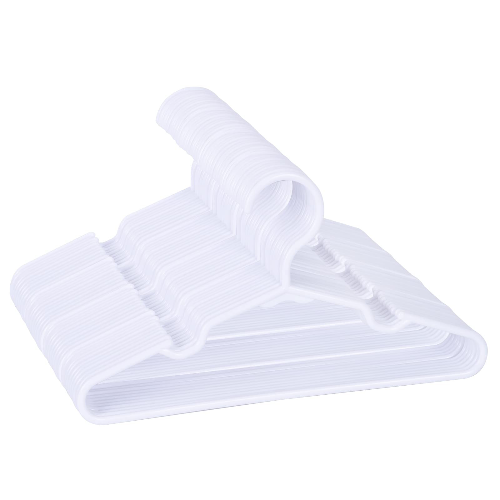 60 Pack White Kids Hangers 11.6 Inch - 11.4 Inches X 6.49 Inches, White-new