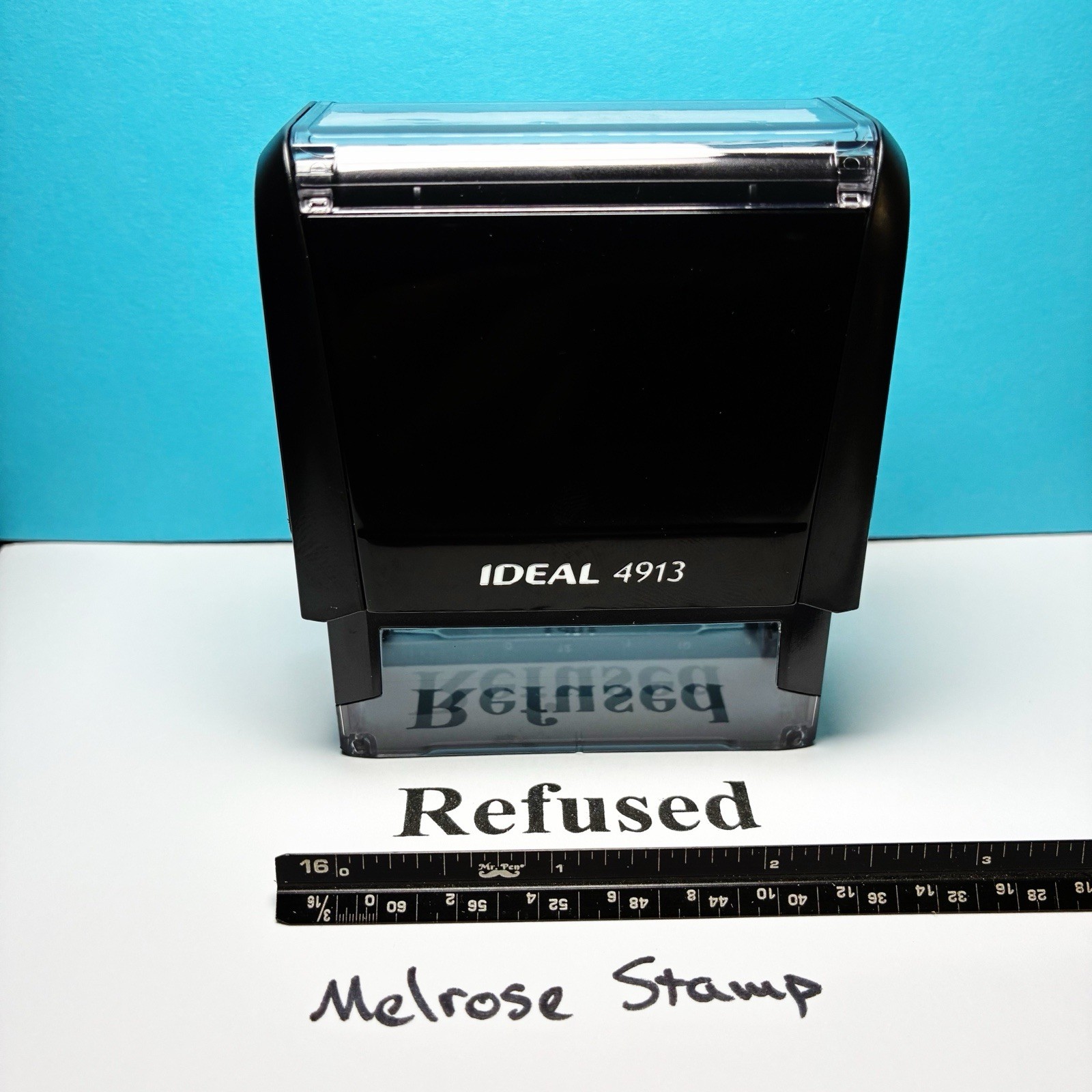 Refused Rubber Stamp Black Ink Self Inking Ideal 4913