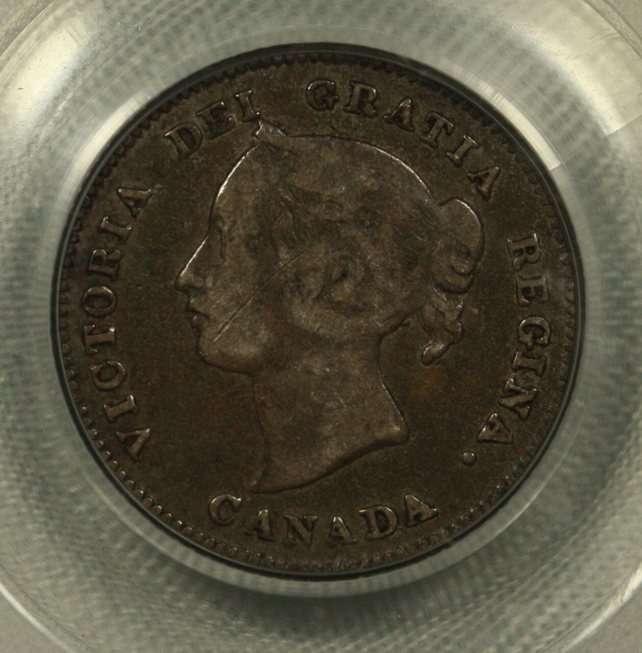 1880-H Canada Five Cent. PCGS F15. Nice.