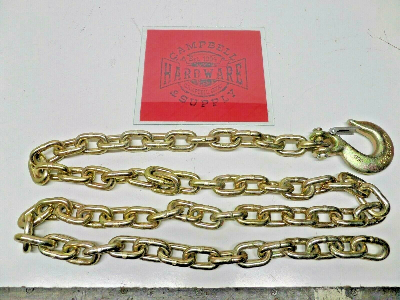 Auto Body Frame Machine Pull Chain 3/8" x 9' Grade 70 with 3/8' Clevis Slip Hook