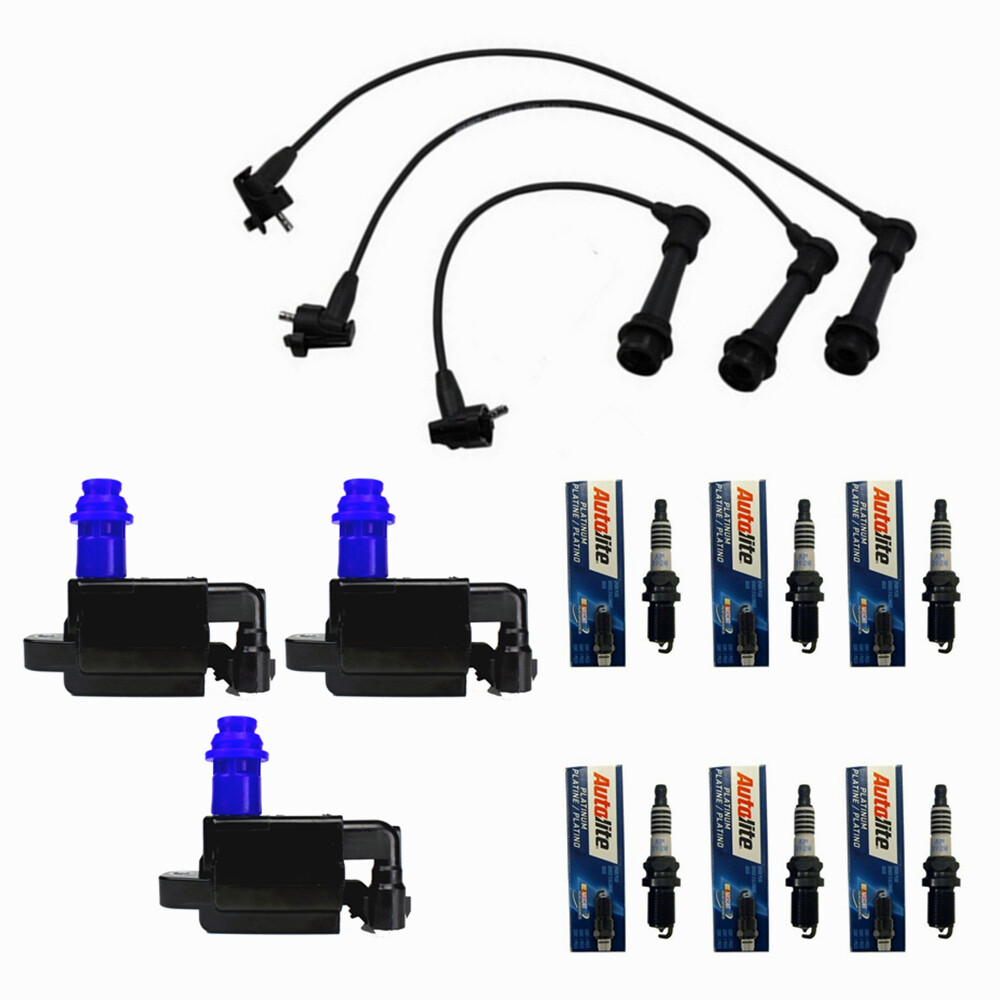 Ignition Coils Wire Set + Autolite Spark Plug for  Lexus GS300 IS300 L6 3.0L