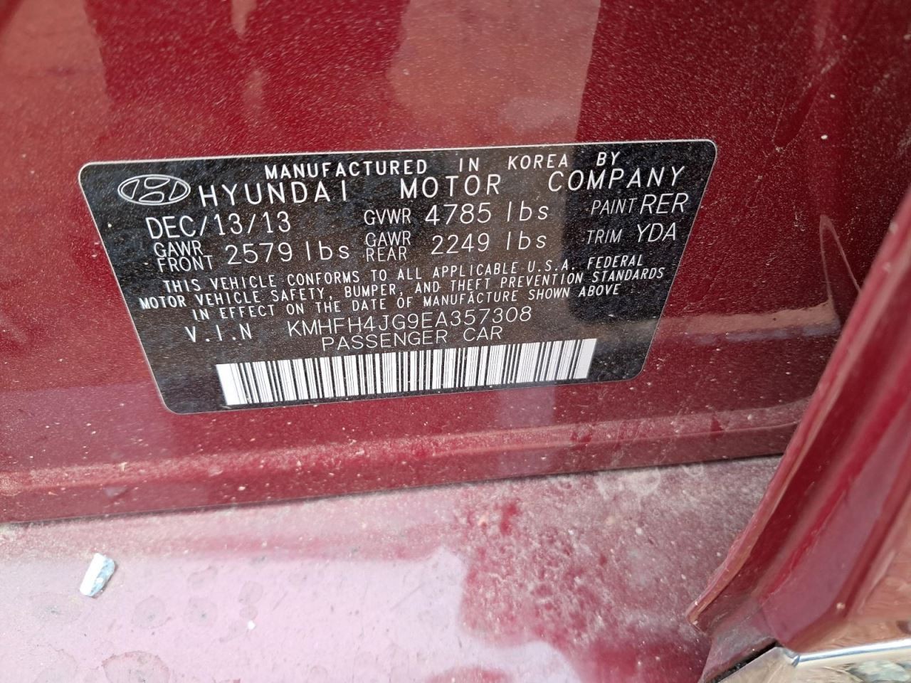 AZERA 2014 Glove Box 4806983