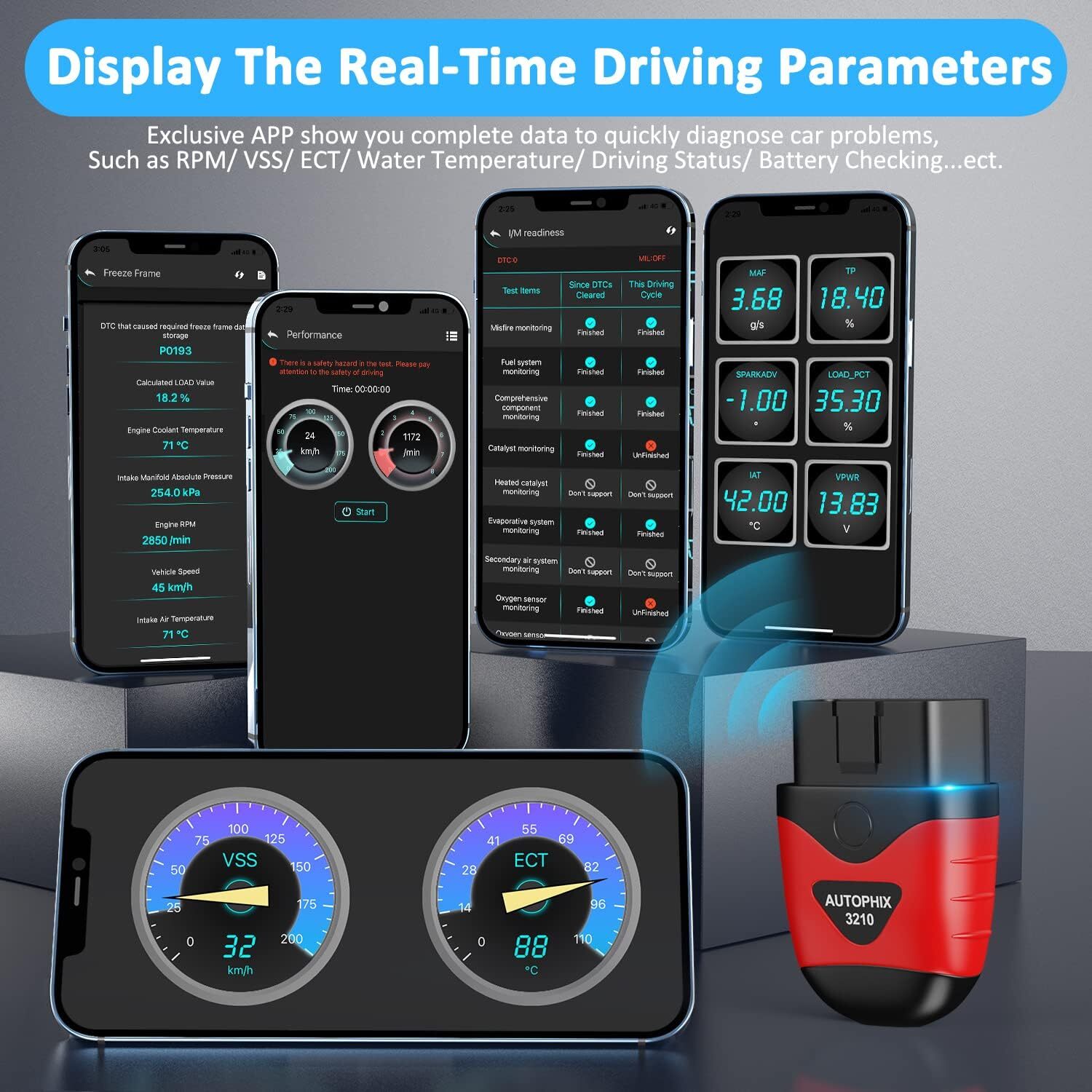 Autophix 3210 OBD2 Bluetooth Auto Diagnostic Tool for IOS Android Code Reader