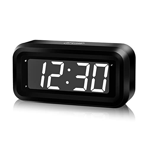 Alarm Clock Led Clock Battery Clock Auto-Night Mode 12Hr/24Hr Small Wall Cloc...