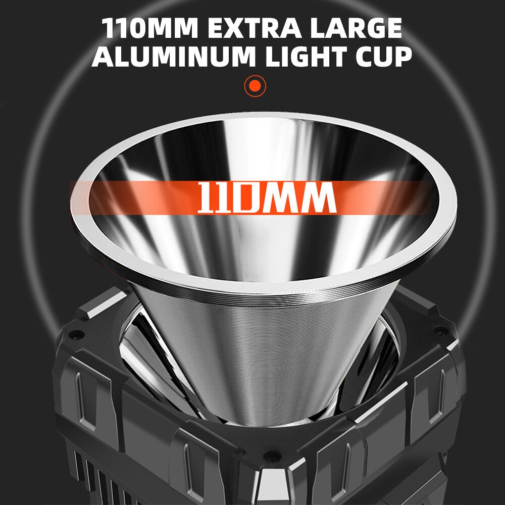 10000000LM Spotlight Rechargeable Flashlight Super Bright Outdoor Handheld Torch