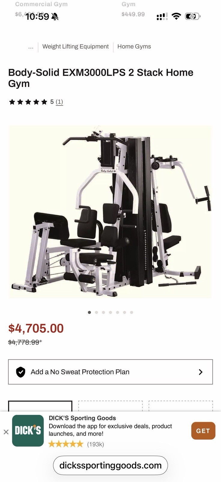 Body Solid EXM3000LPS 2 Stack Home Gym System