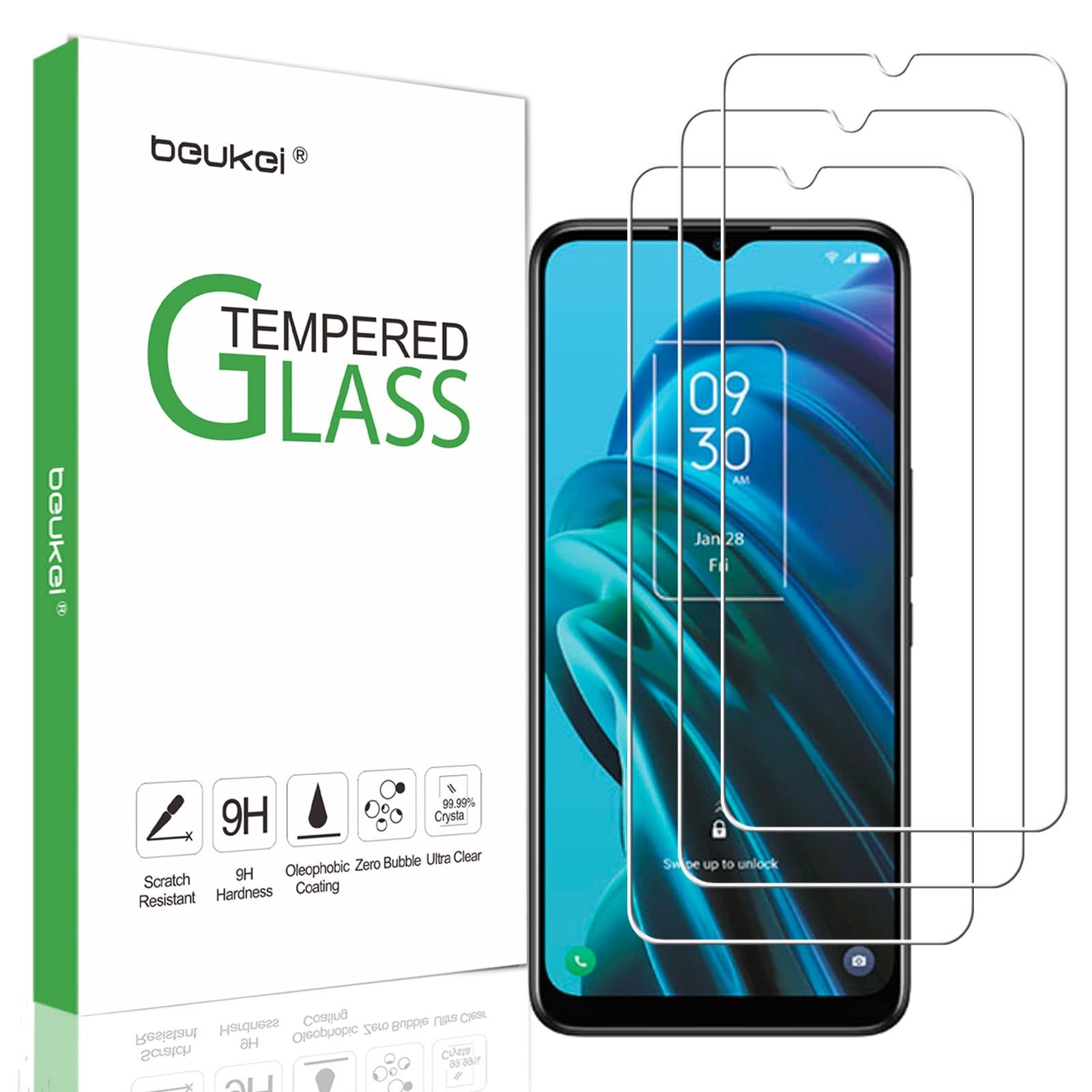 (3 Pack) Compatible for TCL T767W / TCL 30 XE 5G Screen Protector Tempered Gl...