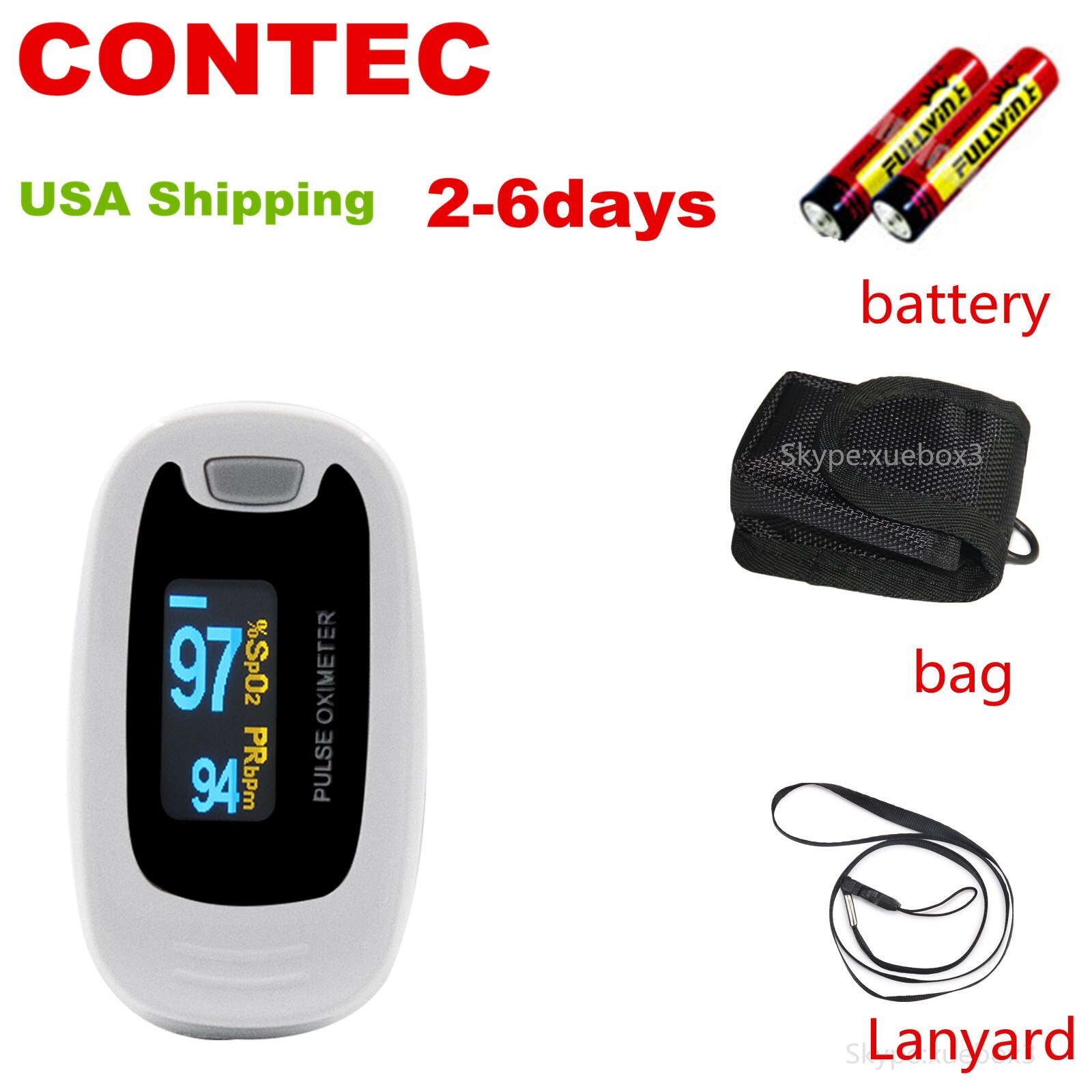 Pulse Oximeter Fingertip Blood Oxygen Saturation Monitor SpO2 PR Blood Oxygen