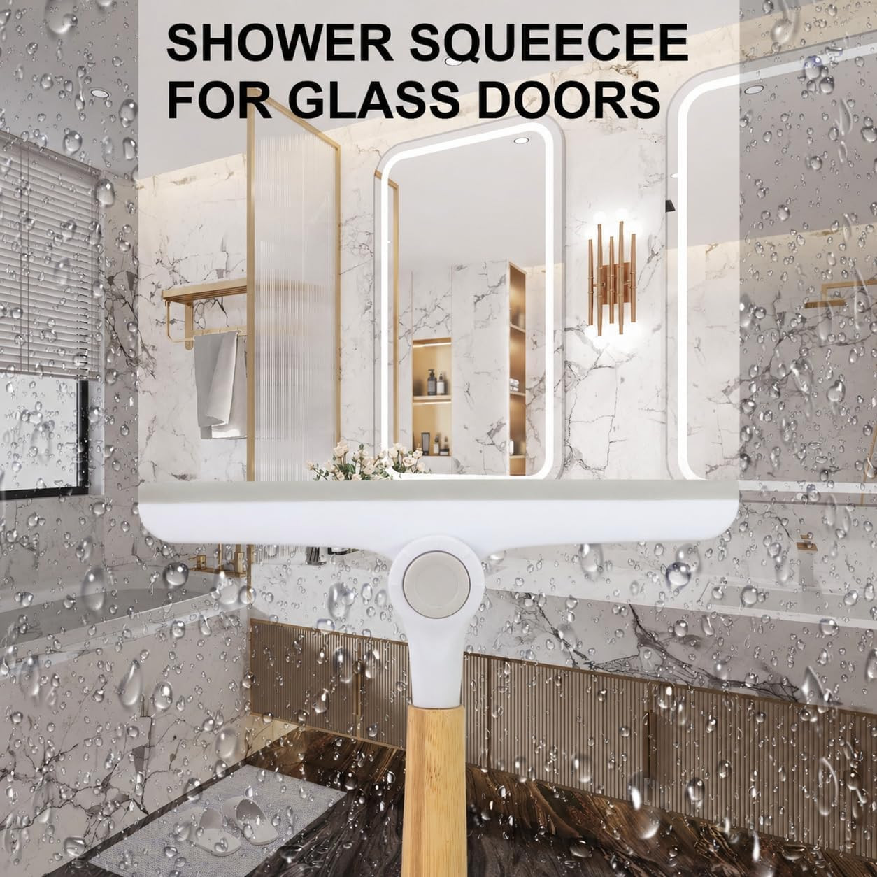 Window Squeegee for Glass Doors，All-Purpose 9.7” Window Cleaning Squeegee