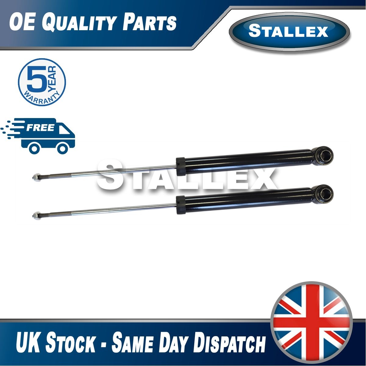 Fits Suzuki Swift Splash Vauxhall Agila Opel 2x Shock Absorbers Rear Stallex