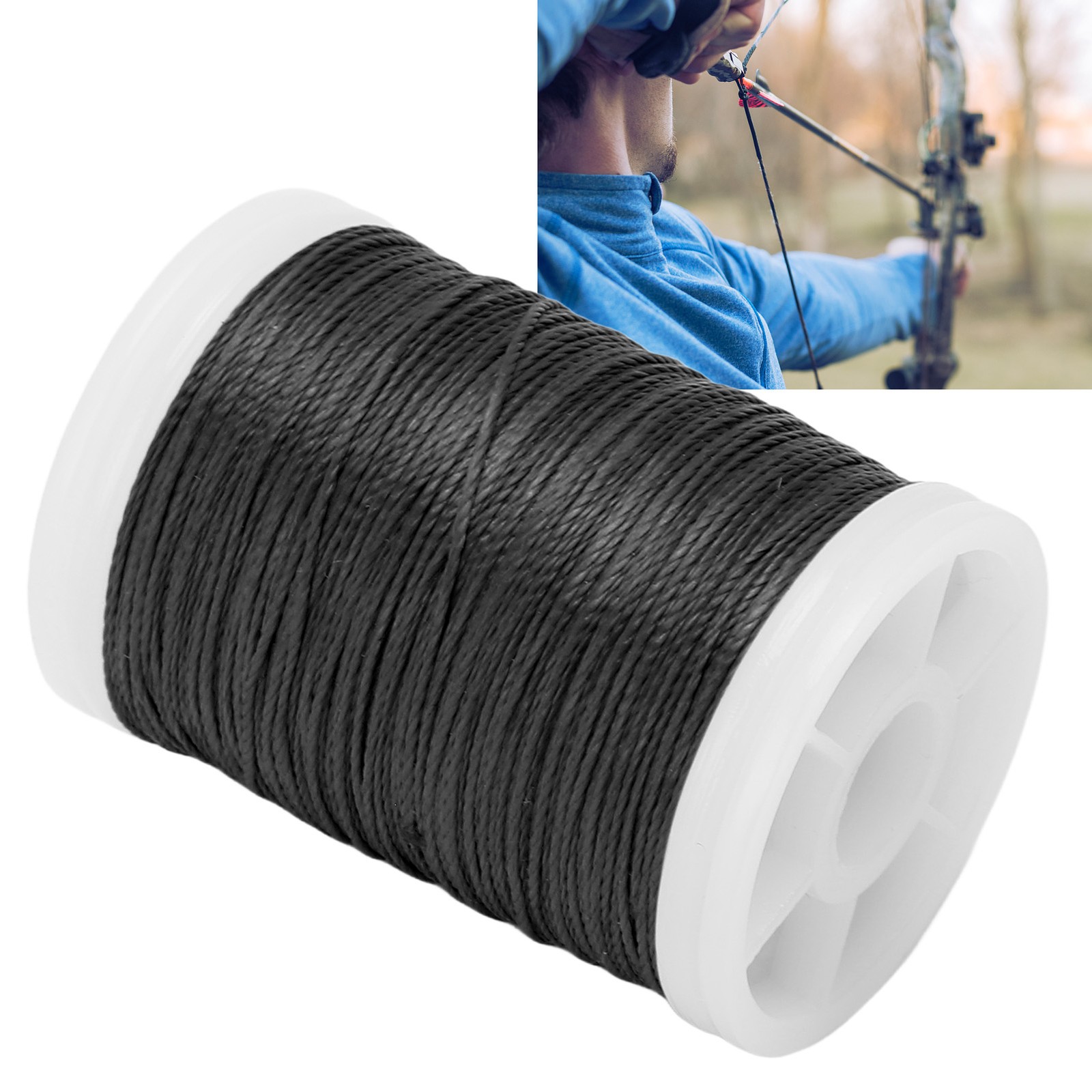 § 110m Black Archery Serving Thread Bowstring Material For Tying Peep Sight