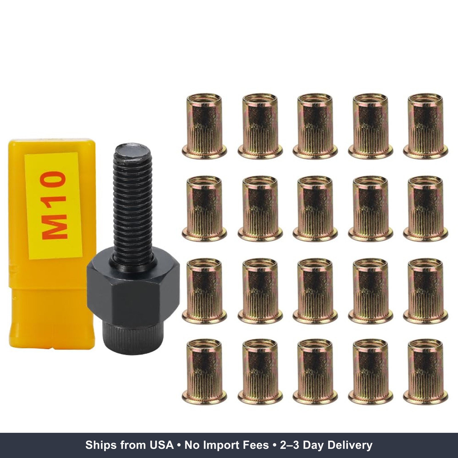 20pcs M10 Rivet Nuts with Hand Rivet Nut Tool Set, Manual Rivnut Tool, Hand Nut